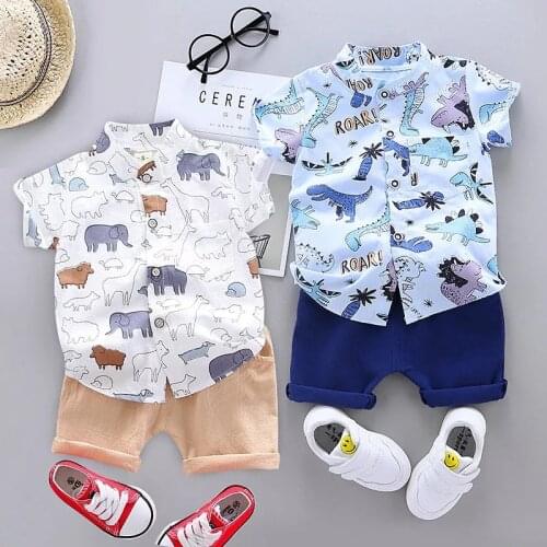Toddler 2020 Summer Baby Boys Clothes Set Infant Baby Boys Clothes Set Cartoon T-shirt Tops+shorts Summer Outfits