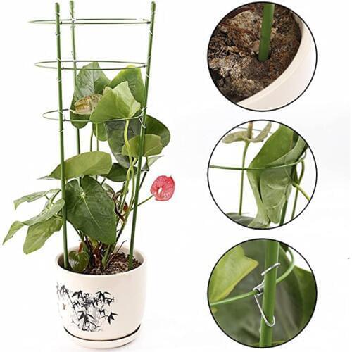 HOT! Durable Climbing Plant Support Cage Garden Trellis Flowers Tomato Stand with 3 Rings Gardening Tool Tomato Cage 45CM-90CM