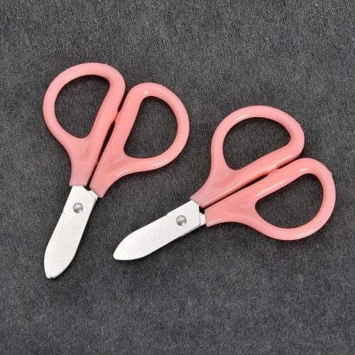 Stainless Steel small pink plastic student children handmade wholesale household thread head small scissors