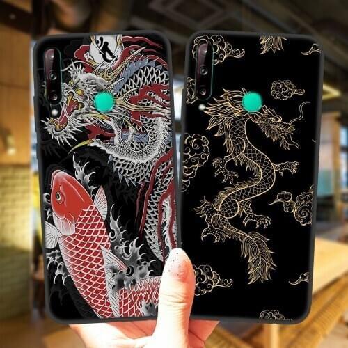 Fashion Luxury Black Dragon Animal Soft Silicone Case Cover For Huawei P30Lite P20Lite P10 P20 P30 P40 Lite E Pro Y9 2019