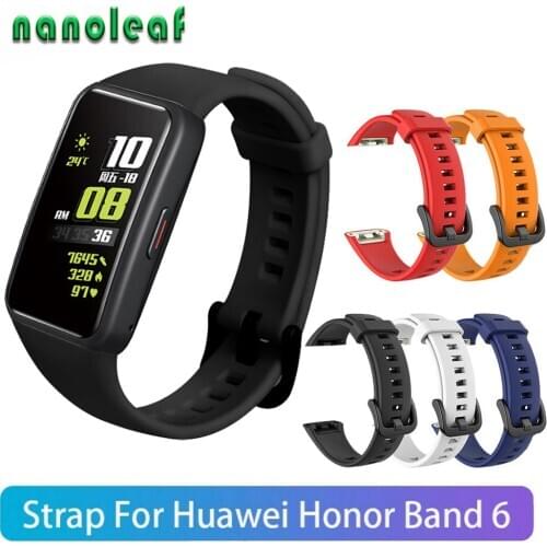 Solid Color Soft Silicone Sport Band Straps for Huawei Honor Band 6 Smart Wristband Replacement Watch Strap for Honor Band6