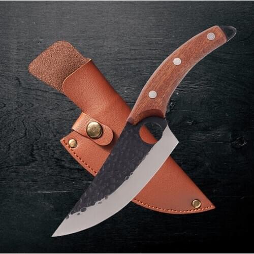 6" Meat Cleaver Hunting Knife Handmade Forged Boning Knife Stainless Steel Chef Knife Kitchen Knife Outdoor Camping Fish Knife