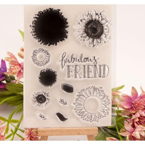 Sunflower Friend Clear Transparent Rubber Stamps Set and Cutting Dies DIY Scrapbooking christmas