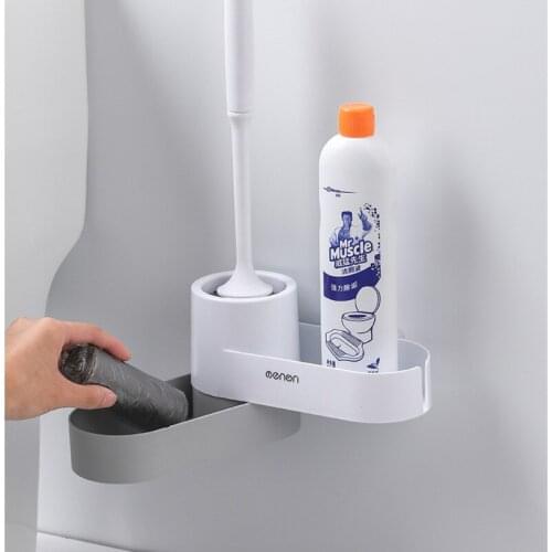 TPR Toilet Brush Rubber Head Holder With Storage Base Soap Box Household Cleaning Brush for Toilet WC Bathroom Accessories Sets