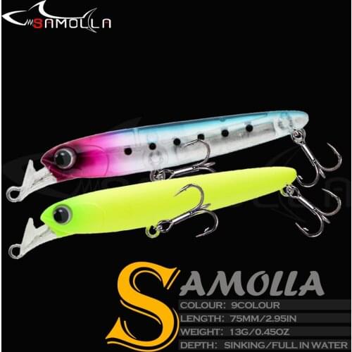 Fishing Lure Minnow Sinking Hard Bait Weights 13G 75mm Pesca Full Water Wobblers For Pike Fish Isca Artificial Baits Accessoires