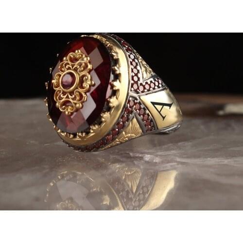 Personalized Letter Zircon Silver Ring