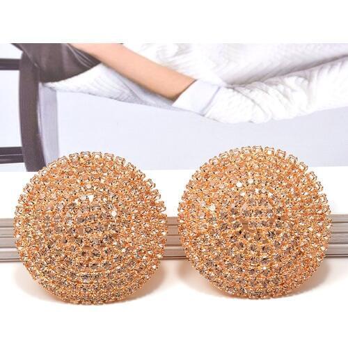 New Arrival Luxury Round Full Dense Crystals Drop Earrings High-Quality Fashion Rhinestone Earring Jewelry Accessories For Women