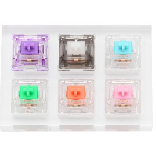 6 switch switches tester with acrylic base blank keycaps for mechanical keyboard everglide purple cyan oreo pink green orange