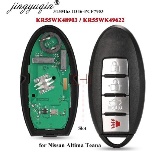 Jingyuqin Smart Remote Key for NISSAN Altima Teana Maxima MURANO for Infiniti G25 G35 G37 Q60 FX35 FX37 QX70 FX50 315Mhz ID46