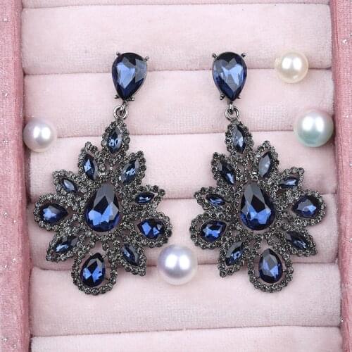 Veyofun Hyperbole Luxury Full Crystal Drop Earrings Vintage Party Dangle Earrings for Women Fashion Jewelry Gift