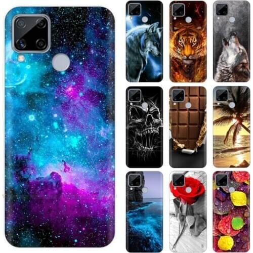 Realme C15 Case Silicone TPU Protective Cover Cartoon Phone Case For OPPO Realme C15 C12 Case Soft Back Cover Bumper Shell Para