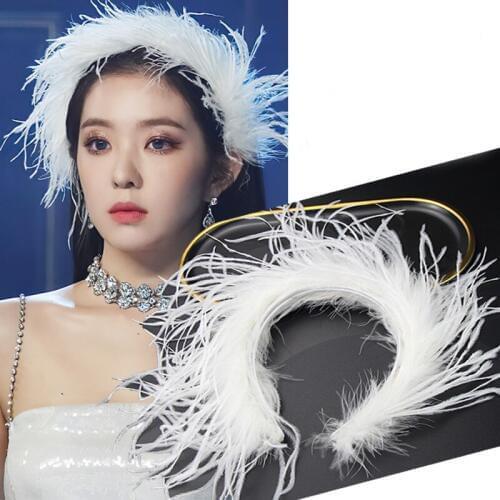 White Feather Headband Women Girls Cosplay Irregular Hair band Headwrap Bride Headwear Accessory Party Fascinator Hair Headpiece
