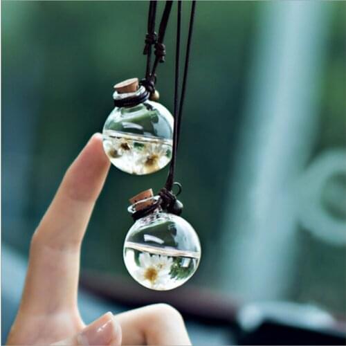 1pc Glass Bottle Car Hanging Pendant Decoration Fragrance Perfume Oil Air Freshener Diffuser Off Road 4x4 Accessories Interior