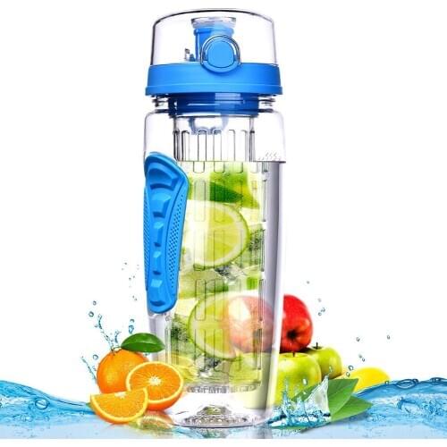 1000ML Portable Fruit Lemon Infuser Flip Lip Anti-slip Outdoor Bicycle Sports Travel Gym Juice Maker Water Bottle