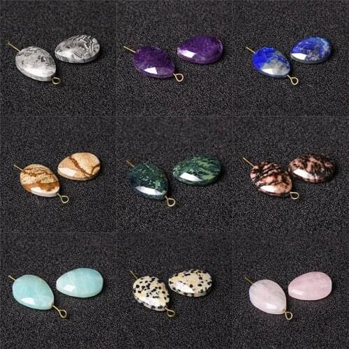 19 Style 13x18mm Natural Faceted Stone Beads Oval Shape Lapis Lazuli Quartz Bead For Jewelry Making Bracelet Ear Studs Accessory