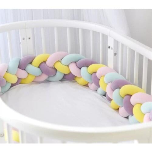3M Baby Bed Bumper Bed Braid Knot Pillow Cushion Bumper for Infant Bebe Crib Protector Cot Bumper Room Decor
