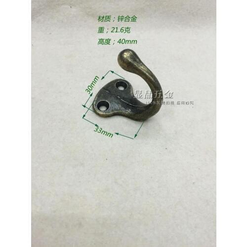 33*30mm Coathook Black clothes hanging hook Single hook Antique Furniture Hardware hook up Furniture Hook wholesale