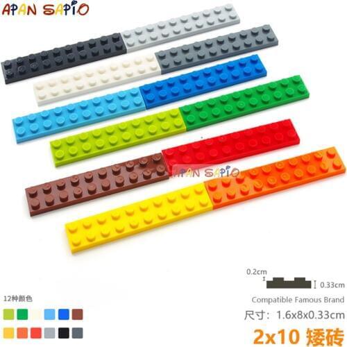 5pcs/lot DIY Blocks Building Bricks Thin 2X10 Educational Assemblage Construction Toys for Children Size Compatible With lego