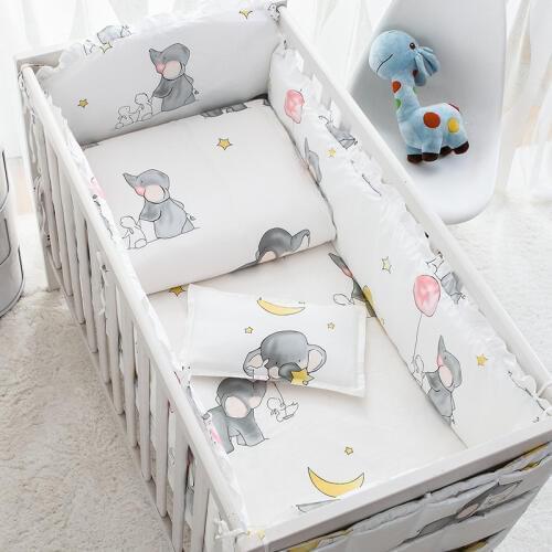 9PCS Whole Set Girl and Boy Animal Baby Bedding sets Cradle Safety Fence Unpick and Wash Baby Bumper,4bumper/sheet/pillow/duvet