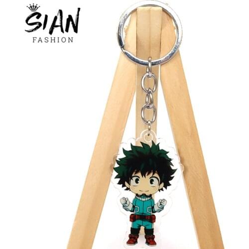 SIAN Anime My Hero Academia Double Sided Acrylic Key Chain Cartoon Character Shape Key Ring for Teens School Bag Pendant Gifts