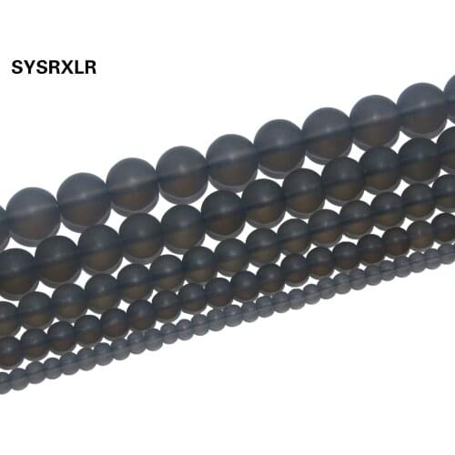 Free Shipping Natural Stone Dull Polish Synthesis Smooth Smoky Quartzs Beads For Jewelry Making DIY Bracelet 4/6/8/10/12 MM