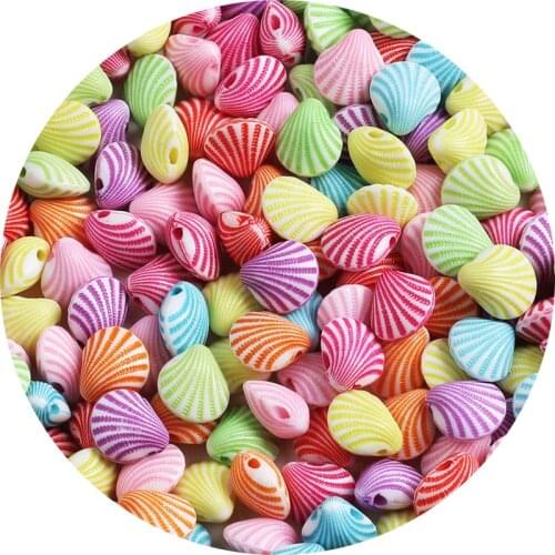 100pcs/lot Mixed Acrylic Beads Shell Loose Spacer Beads for Needlework Jewelry Making Handmade Diy Bracelet Accessories
