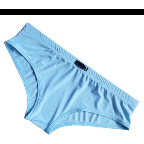 One piece seamless underwear male underwear briefs waist translucent silk silk slip