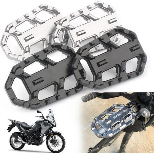 CNC Aluminum Motorcycle Wide Foot Pegs Rests Footrest For Kawasaki VERSYS-X300 2017-2018 & VERSYS 650 VERSYS 1000 2015-2018 2019