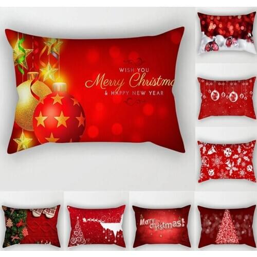 Decorative Throw Pillows Cover 30x50 Polyester Christmas Cushion Cover Sofa Cushions Letter Printed Pillowcase Home Decoration