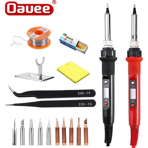 220V 80W LCD Electric Soldering Iron 110V Adjustable Temperature Solder Iron Rework Station Accessories Celsius Soldering Kit