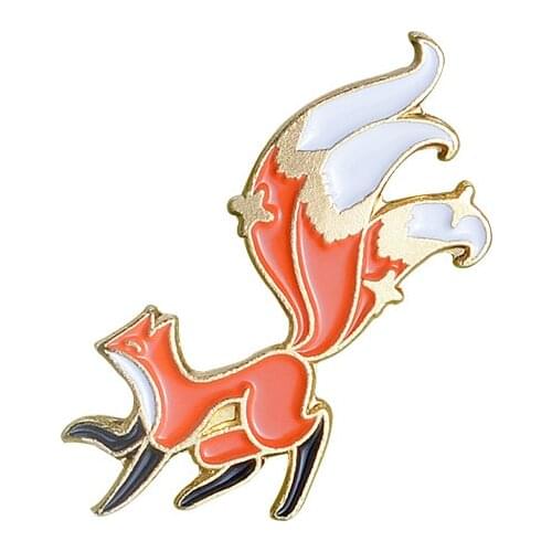 Fox Enamel Pin Cute cartoon fashion Brooches New women clothes Badge Jewelry Gift for Friends