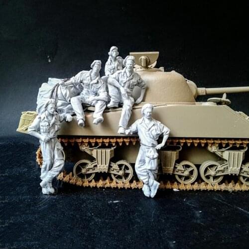 Resin Figure 1/35 modern crew include 5 man and sandbag Model Unassambled Unpainted Figure Building Kit