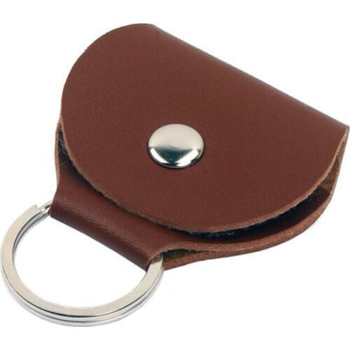 Newest ArrivalLightweight PU Leather Guitar Pick Cases Pouch Portable Key Chain Style Guitar Picks Plectrums Bag Holder Guitar A