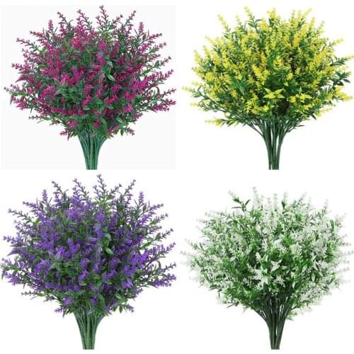 Simulation Lavender Green Grass Bouquet Artificial of Plant Wall Leaves Plastic Flowers
