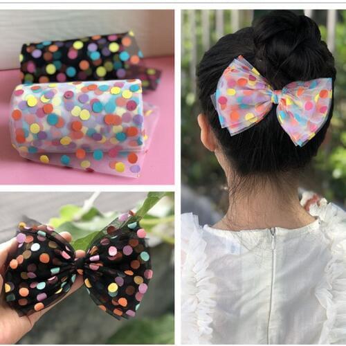 20 meters/lot Width 12cm Black White Dot Grosgrain Satin Ribbon DIY Handmade Arts Decorative Crafts Hair Bow Sewing Accessories