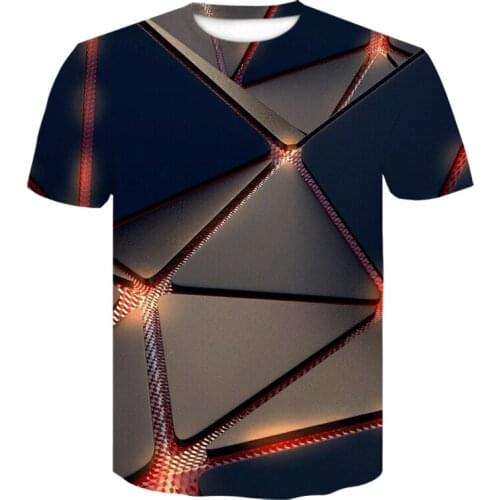 Summer New Three-Dimensional Geometry 3D Print Men T-Shirt Fashion O-Neck tshirts Short Sleeve Harajuku trendy Oversized t shirt