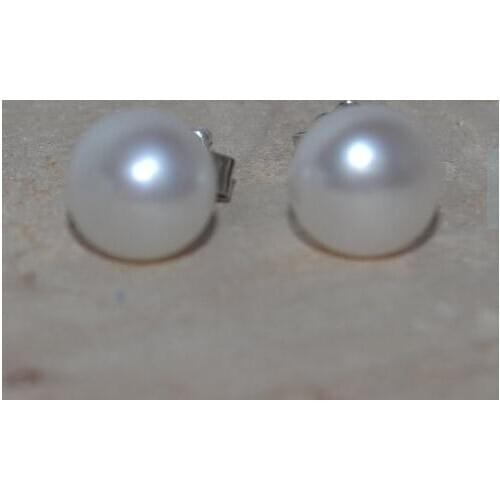 Favorite Real Pearl Earrings AA 6.5-7MM White Natural Freshwater Pearl Earrings S925 Silver Stud Jewelry Charming Women Gift