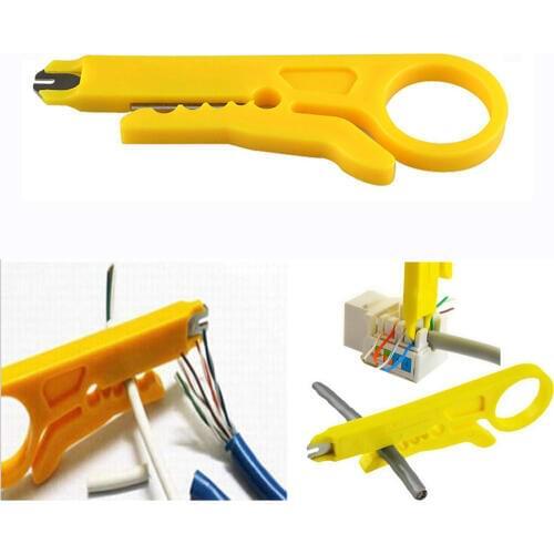Mini Wire Stripping Knife Crimper Pliers Crimping Tool Network cable Crimper Pliers Multifunctional Wire Punch Cut Line Tool