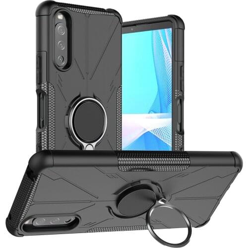 For Sony Xperia 5 10 III Case Fashion Ring Holder Armor ShockProof PC + TPU Case For Sony 5III 10III Protective Phone Bags
