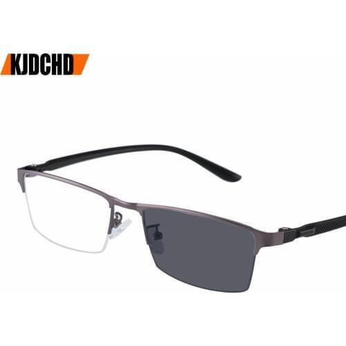 KJDCHD New Transition Sunglasses Photochromic Reading Glasses Men Women Presbyopia Eyewear with diopters glasses with box