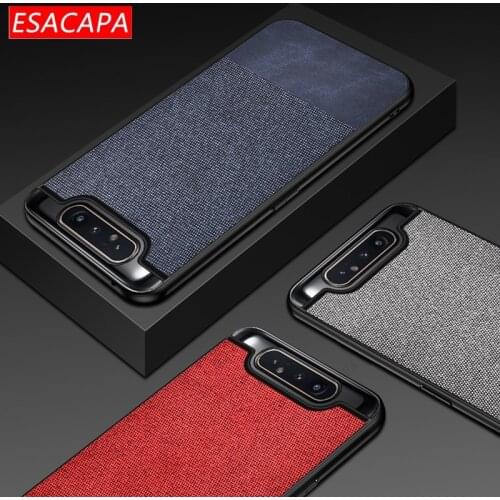 Shockproof Splicing Cloth Fabric Phone Case For Samsung A80 S21 Ultra S21 FE Soft TPU Leather Cover For Samsung A32 5G 4G A72
