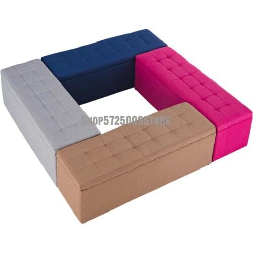 Storage Stool Storage Box Can Seat Adult Shoe Changing Stool Household Fabric Sofa Stool Rectangular Storage Stool