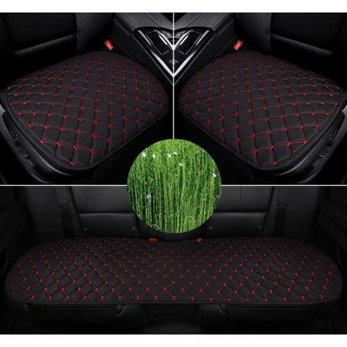 Universal Size Flax Car Seat Cover Cushion Front Rear Backseat Seat Cover Auto Chair Seat Protector Mat Pad Interior Accessories