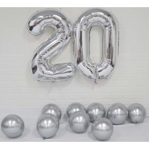 32 Inch 20 Happy 21st Birthday Aluminum Foil Balloon Roses Gold Silver Mens and Womens Birthday Party Balloon Decorations