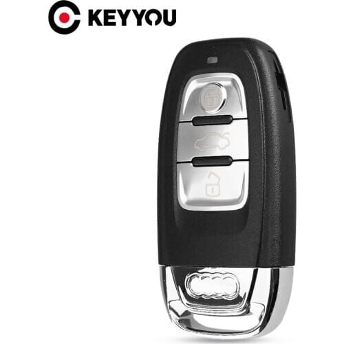 KEYYOU Replacement Uncut Smart Remote Car Key Shell 3 Buttons Case Fob Cover For Audi A4L A6L Q5 A5 754C 754G With Blade