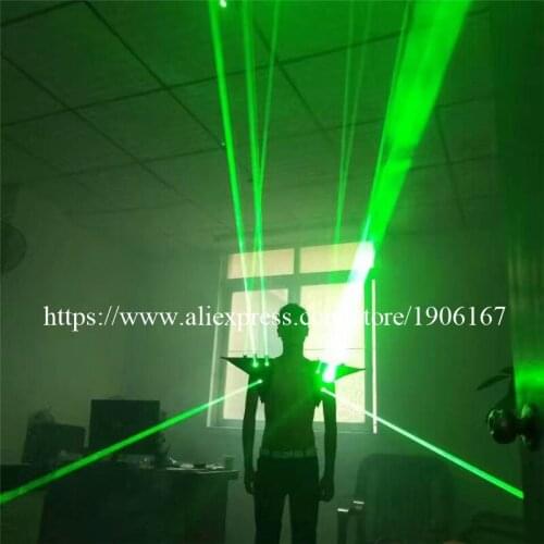 Green Laser Man Ballroom Costume Luminous Vest Light Up Laser Show Waistcoat Super Bright Laserman Party Stage Show Shoulder