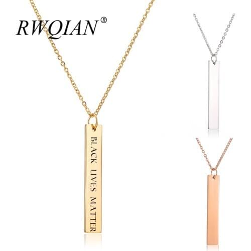 Black Lives Matter Necklace Custom Name Necklaces Personalized 18K Gold Stainless Steel Pendant Choker for Women Charm Jewelry