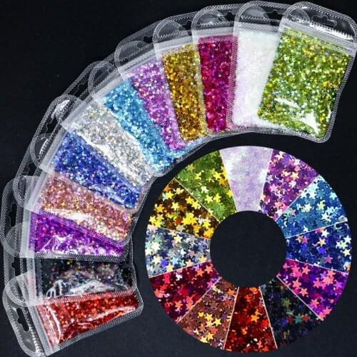 1bag Ultrathin PET Nail Glitter Sequins 2-3mm Laser Star Paillettes 3D Nail Art Glitter Sequins For Nail Art Manicure Decoration