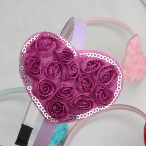 1 PC Girls Sweet Heart Hairbands Children Spring Head Wear Flower Floral Fulfill Design Kids Headbands Pink Hair Accessories