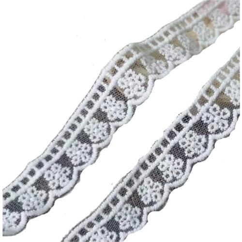 1Yards Pleated Tulle Lace Ribbon Fabric 1.8cm DIY Sewing Guipure Crafts Supplies Trim White Lace Fabric For Dresses dentelle K06